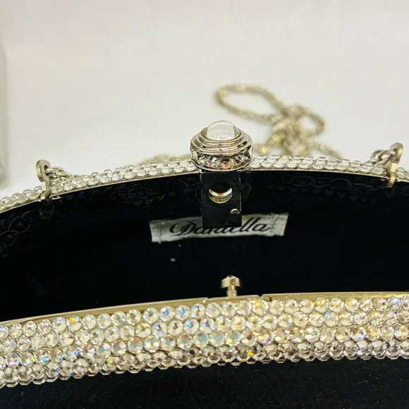 Daniella Tiny Purse W/ Rhinestones Handle & Cross-body Chain - Picture 5 of 7